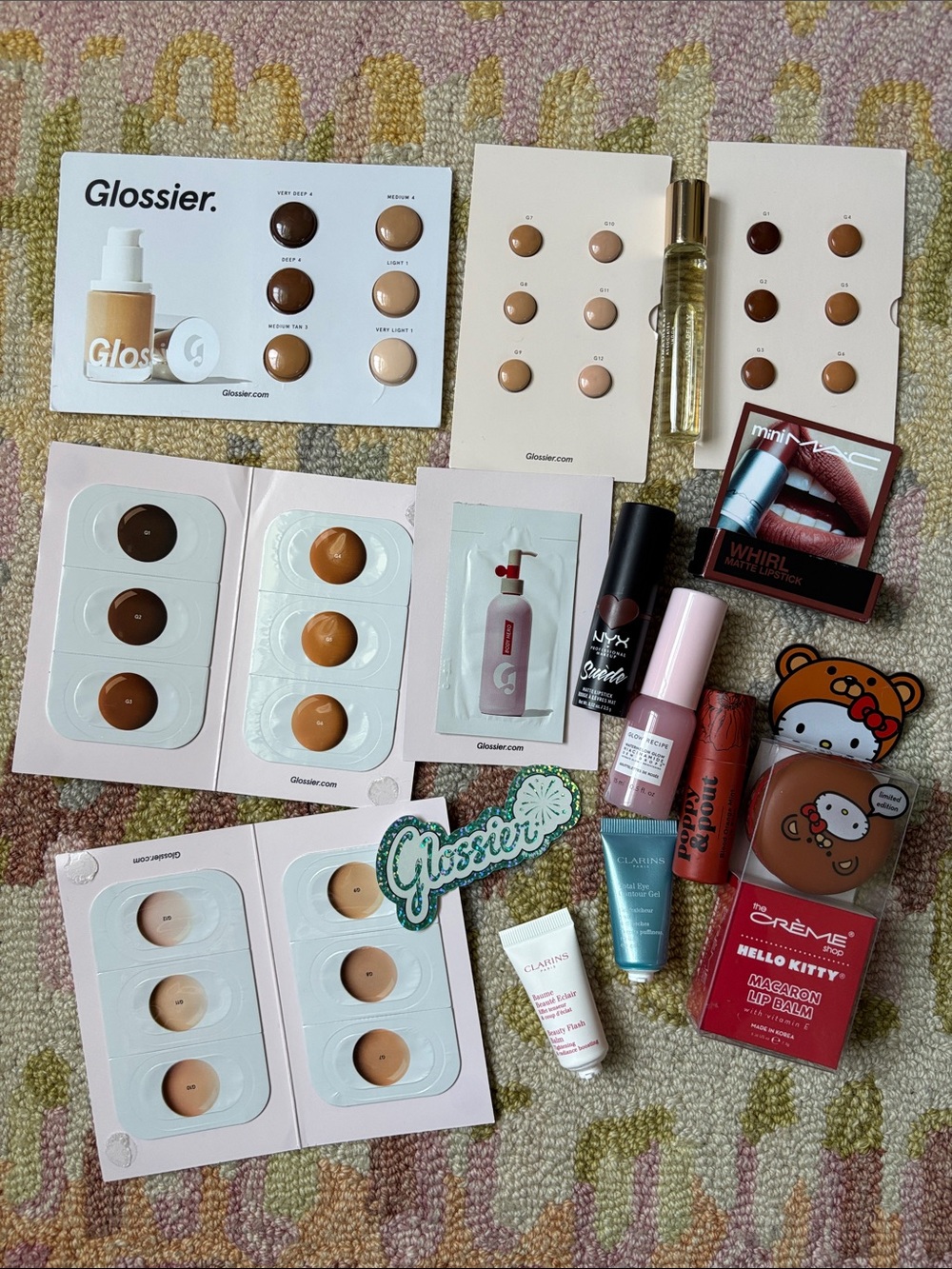 Skin to Lips! 15-pc Bundle Glossier Samples Macaron Lip Balm MAC Lippies + more